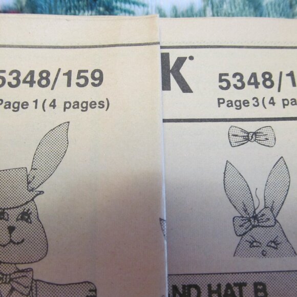 Vtg 1990s Butterick Sewing Craft Pattern 5348 Bunnies, Basket & Wreath UNCUT - Picture 5 of 12